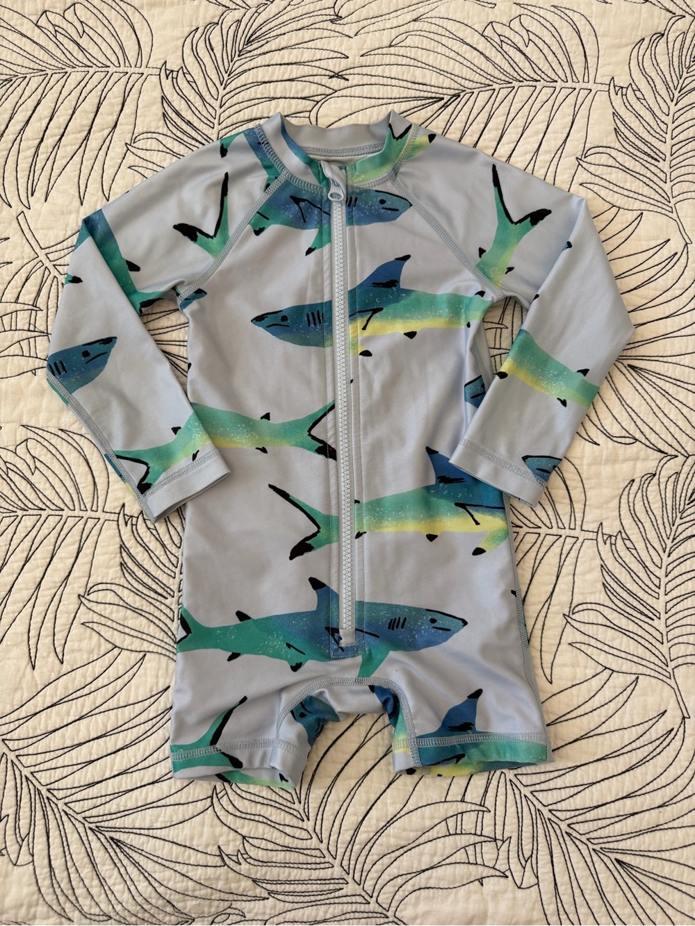 Tea Collection - Shark Rash Guard Swimsuit, 2T
